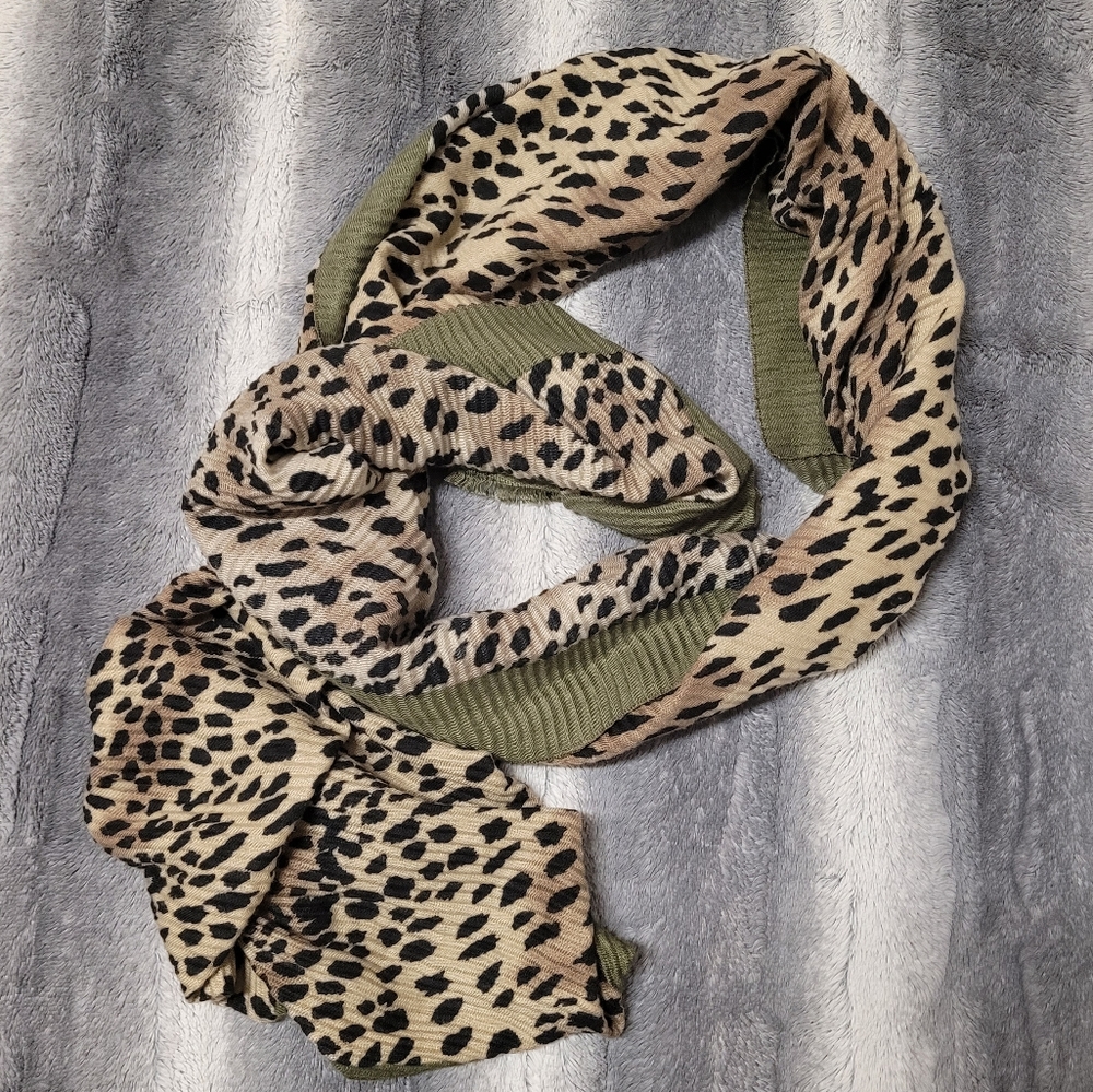 Oversized animal print scarf